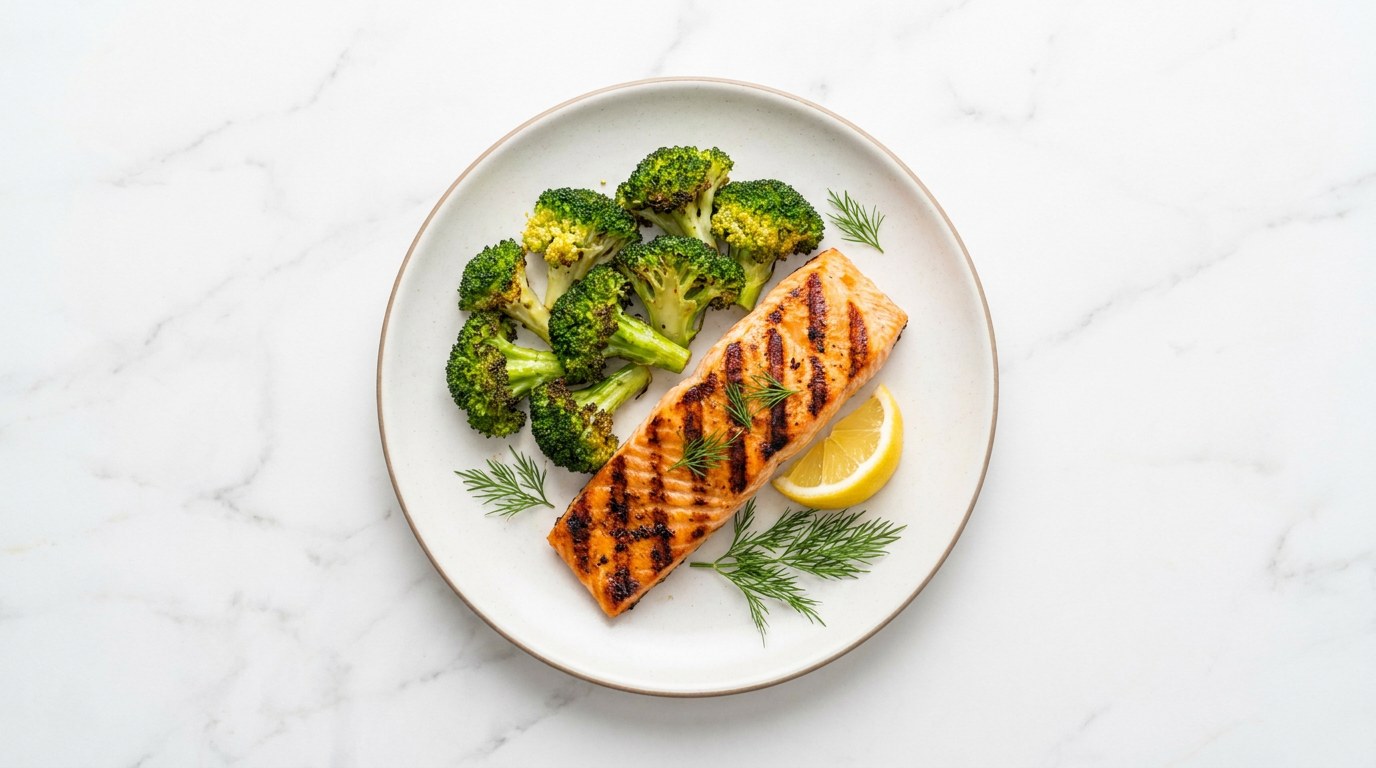 Grilled Salmon with Broccoli