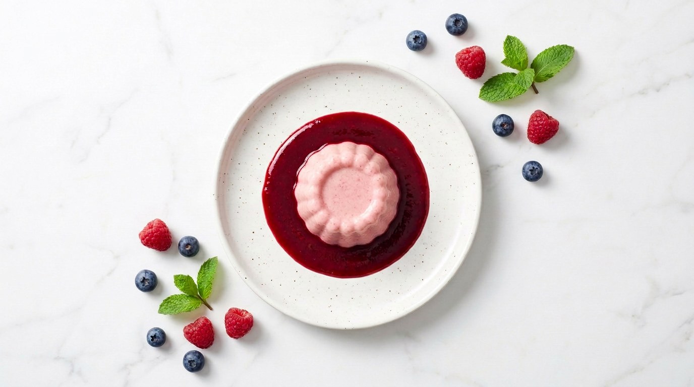 Stap 5: Stort de pudding op een schaal en schenk de rest van het bessensap eromheen.
