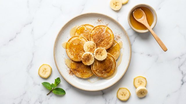 Banana Pancakes with Honey