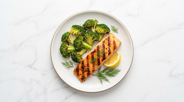 Grilled Salmon with Broccoli