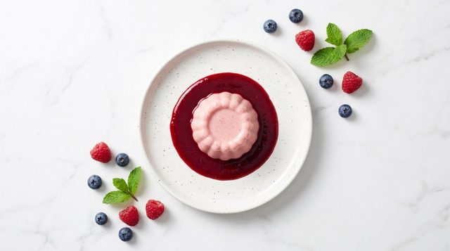 Dutch Semolina Pudding with Berry Juice