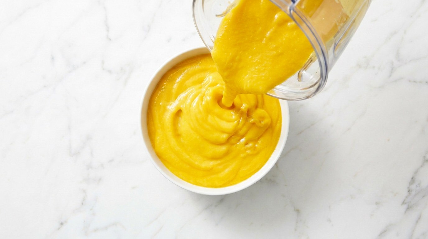 Step 2: Blend to a thick, smooth smoothie and spoon it into a bowl.